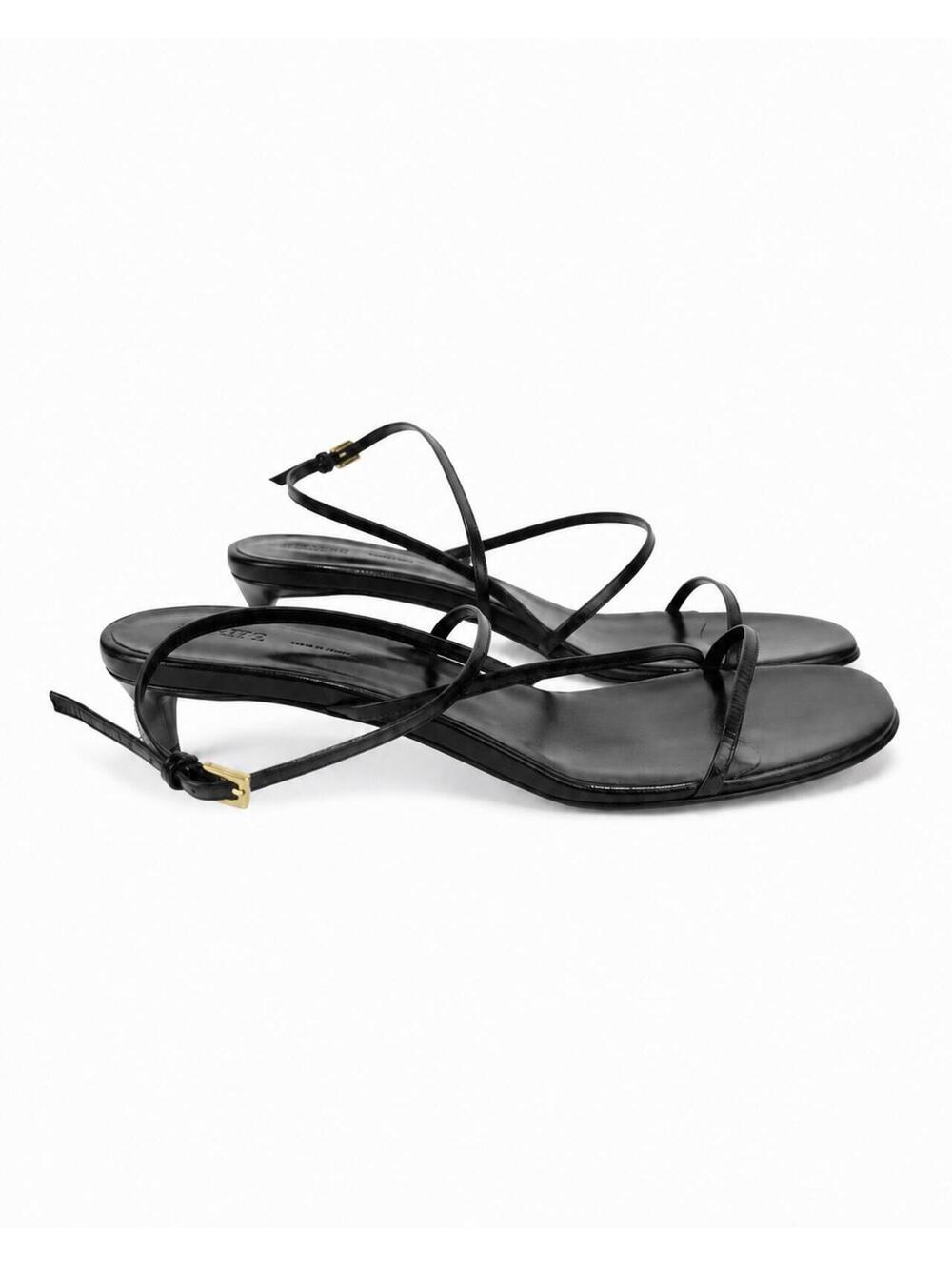 KHAITE Loop Kitten Heel Strappy Sandal Black Leather EU 39.5 US 9.5 | NIB - Picture 6 of 9